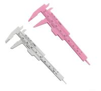 Calibro a corsoio in plastica con scala a corsoio per misurare piccoli componenti dove non sono necessari utensili metallici (bianco rosa)