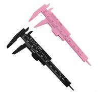 Calibro a corsoio scorrevole, 2 pezzi, struttura in plastica per l'uso nell'insegnamento dei principi di misurazione e nello sviluppo pratico delle abilità (nero rosa)