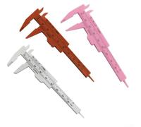 Calibro a corsoio scorrevole in plastica da 0-80 mm con sistema metrico e marcature per una misurazione accurata di piccoli oggetti e parti industriali (bianco + rosso + rosa)