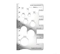 Calibro compatto in acciaio inox per misurare accuratamente i diametri e i passi della filettatura dei bulloni