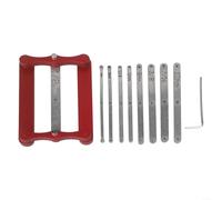 Calibro di centraggio in acciaio inox parallelogramma strumento di legno | Design parallelogrammo, trova il centro esatto, acciaio inossidabile resistente, finitura rossa, ideale per legno