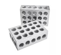Calibro di precisione in acciaio temprato Blocchi di serraggio parallelo Set di blocchi paralleli a 23 fori con chiave a vite Strumenti per la lavorazione del legno(1-2-3 INCHwithwrench)