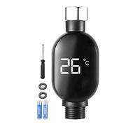 Calibro di temperatura della doccia-Display a LED istantaneo, termometro digitale in acciaio impermeabile, misuratore della doccia moderna con connettore a facile adatto | Accessorio per bagno