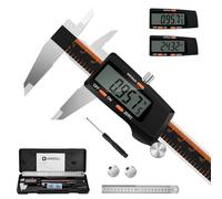 Calibro Digitale 150mm, HARDELL Digital Caliper in Acciaio Inox Con Display LCD, Precisione Micrometro per Misurzione Esterna, Interna, Profondità e di Passo