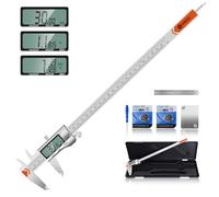 Calibro digitale da 300 mm, HARDELL Calipers Easy Switch pollici/MM/frazione, calibro digitale in acciaio inox, strumento di misurazione con spegnimento automatico, grande schermo LCD per fai da te