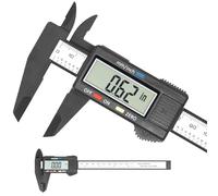 Calibro digitale elettronico, calibro a corno in plastica, strumento di misurazione calibro con conversione pollici/millimetro, schermo LCD extra large, 0-6 pollici/0-150 mm, righello micrometro