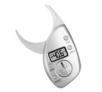 Calibro Digitale per Grasso Corporeo Lettura LCD 3v Argento | ABS ed Elettronica, per Misure di Braccia, Cosce, Polpacci, Torace, Vita, Glutei, Batteria a Bottone, Schede Istruzioni