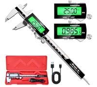Calibro Digitale Professionale, Electronic Digital Caliper,Precisione Micrometro in Acciaio da 150mm/6 pollice,Auto-Off,Calibri touchscreen per Misurzione Esterna, Interna（nero）