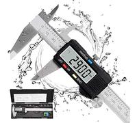 Calibro Digitale, Qfun Precisione Micrometro in Acciaio Inox 150mm con Ampio Display LCD Inch Electronic Digital Caliper per Misurzione Esterna, Interna, Profondità e di Passo