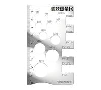 Calibro filettato - Righello di misurazione della vite | Droni in acciaio inossidabile | Risparmio di spazio Misura lo strumento del calibro per l'industria artigianale di viti a dado a bullone e uso