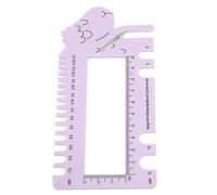 Calibro in plastica per lavorare a maglia, con linee guida chiare, a forma di pecora carina, righello colorato, applicabile per la maggior parte dei luoghi, lunghezza 14 cm con larghezza 7,6 cm