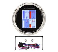 Calibro multipla digitale calibro multipla 85 mm temperatura dell'acqua di pressione del carburante tensione olio retroilluminazione LED LED IP67 Glaia anti nebbia in aiaio (Cadran en cadran noir