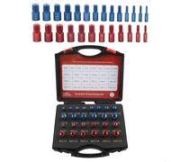 Calibro per bulloni per set più misure imperiali 26/44 pezzi dado e filettatura passo vite gadget con per M24 per 632 per 3/416 Thre (26 pz/rosso/blu)