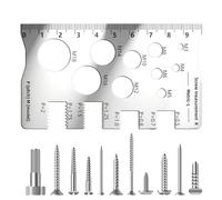 Calibro per filettatura, portatile, strumento di dimensionamento delle viti in acciaio, per la lavorazione del legno, elettricisti, falegnami, ingegneri, cantieri e appassionati automobilistici