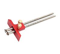 Calibro per marcatura del legno, righello per tracciatore a doppia testa | Strumento per scriba per legno di precisione per carpenteria in acciaio inossidabile con scala trasparente per falegname