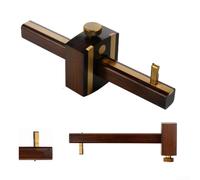 Calibro per marcatura in legno di ebano con scorrimento in ottone, per tracciare accurati layout a linea singola e doppia, costruzione in legno duro per falegnameria e carpenteria (C)