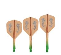 Caliburn Alette SUP | Albero modellato e sistema di volo | Alette per freccette standard n. 6 Dragon Design | Diversi colori e dimensioni | Freccette e albero integrato in un unico pezzo (verde e