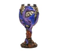 Calice a forma di drago, calice decorativo in stile gotico, con design medievale, bicchieri a tema drago, per feste fantasy, calice da collezione