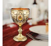 Calice da acqua vintage in rilievo, bicchiere da vino in metallo, mini calice