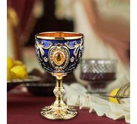 Calice da acqua vintage in rilievo, bicchiere da vino in metallo, mini calice