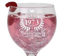 Calice da gin con incisione "Aged to Perfection", regalo per 52° compleanno vintage 1973 Aged to Perfection, grande regalo per 52 anni, 645 ml
