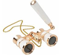 Calice da opera pieghevole, 3 x 25, per teatro e concerti, stile vintage, per donne e ragazze, per concerti, opera, eventi vintage, bianco