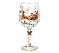 Calice da vino con Babbo Natale 3D con di neve, bicchiere per feste | Calice rialzato per uomini, mariti, baristi, intrattenitori; adatto per vino, cocktail, bar di casa, ristoranti, hotel.