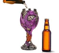 Calice Da Vino Con Draghi Medievali - Coppa In Acciaio Inossidabile Con Design Fantasy, Bicchiere Da Collezione | Calice Sicuro Per Bere Vino O Bevande, Bicchiere Gotico Decorativo Per Uso Quotidiano,