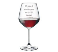 Calice da vino con incisione Nonno - un piccolo pensiero per un grande nonno - tanti auguri - festa dei nonni - idea regalo - bicchiere in vetro chiaro, capienza 500 ml