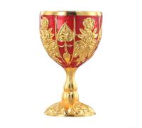 Calice da vino in metallo retrò da 30 ml, per bar e stoviglie, realizzato a mano, in lega di alluminio con bordo liscio e base stabile (zucca oro rosso)