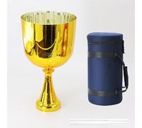 Calice Di Cristallo Portatile, Ciotola Tibetana In Quarzo Dorato Elettroplaccato Da 7 Pollici A 432 Hz, Percussore In Acrilico, For Meditazione Yoga, Con Custodia For Il Trasporto(D Note)