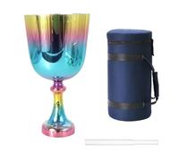 Calice Di Cristallo Portatile Da 7 Pollici, Ciotola Tibetana Al Quarzo Da 440 Hz, Accessorio For Meditazione, Allevia La Stanchezza E L'ansia, Con Custodia For Il Trasporto, Percussore(A Note)