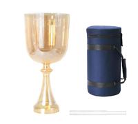 Calice Di Cristallo Trasparente Portatile, Campana Tibetana Arancione Da 7 Pollici 432 Hz, Con Custodia For Il Trasporto, Percussore In Acrilico, Supporto For Meditazione, Allevia La Fatica(G Note)