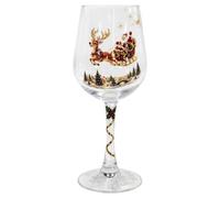Calice di vetro per decorazione della tavola natalizia con stelo | Bicchiere da vino trasparente trasparente da 16 cm, idea regalo da collezione per Natale
