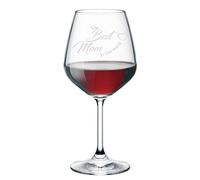 Calice di vino con incisione Mamma - the best mom in the world - evento - idea regalo - bicchiere in vetro chiaro, capienza 500 ml