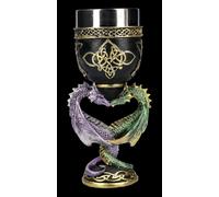 Calice Drago - Due Draghi Formano Un Cuore - Calice Gotico Fantasy - 200 Ml
