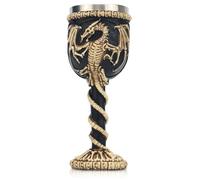 Calice gotico medievale in acciaio inox, dungeons and dragons guerriero vichingo pirata, corpo in resina con inserto in acciaio inox, tazza decorativa, regalo per feste di compleanno, 200 ml (dragone)