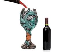 Calice medievale in acciaio inox con dragone medievale, bicchieri da vino a forma di drago, lavabili in lavastoviglie, tazze da calice medievali sicure e creative, per bere tutti i giorni e