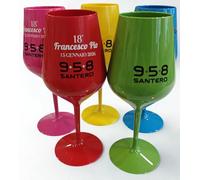 Calice Santero 958 47 cl -Personalizzabile con nome e piccole frasi -Bomboniera originale ed unica. Idea regalo per feste, compleanni, eventi e party - Bicchiere Colorato -Set da 5