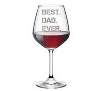 Calice vino con incisione Papà - best. dad. ever - papà - festa del papà - bicchiere in vetro chiaro, capienza 500 ml