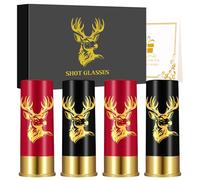 Calici da Schnapps con Testa di Cervo Piegata, con Confezione Regalo, per Uomini e Donne, Festa di Nozze, Festa del Papà, Regali per Cacciatori, 12 GA Caccia al Cervo, Piccoli Calici da Schnapps, 45