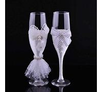 Calici da vino personalizzati da 200 ml, realizzati a mano, per sposi e sposi, per brindisi, regali di nozze, bomboniere, regali di coppia, decorazioni per matrimoni (bianco-A)