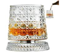 Calici rotanti - Bicchiere per bevande con fondo completamente girevole, calice da bourbon pezzo di bicchieri rotante | Regalo distintivo per il coniuge genitore maschio che beve l'evento festivo di r