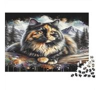 Calico Cat Landscape 1000 Pezzi Cartolina Premium Set Di Puzzle Presente Divertente Sfida Educativa Idea Regalo Decorazione Murale 38x26cm/1000pcs
