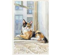 Calico Cat - Sitting Pretty: Blank Page Cat Note/Sketchbook: 6x9 Book for Cat Lovers, 150 pages