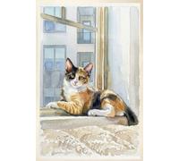 Calico Cat - Sitting Pretty: Lined Cat Notebook for Journaling, 6x9 Composition Book for Cat Lovers, 150 pages