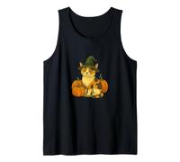 Calico Cat Witch Halloween Zucca Patch Magia Canotta