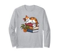 Calico - Gatto che fa un sonnellino sui libri che legge, carino per lettore Maglia a Manica