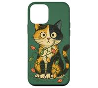 Calico - Luci natalizie aggrovigliate a forma di gatto Custodia per iPhone 12 mini