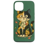 Calico - Luci natalizie aggrovigliate a forma di gatto Custodia per iPhone 13